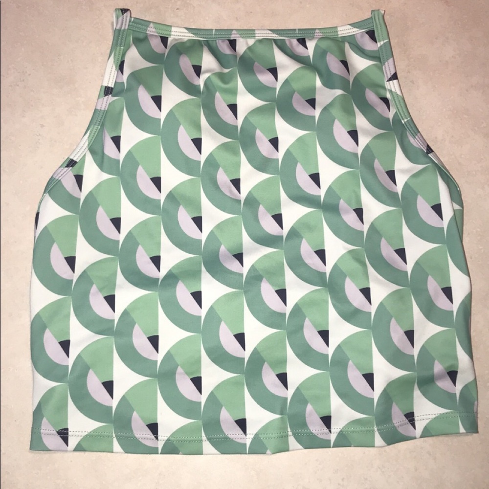 M Kortni Jeans Squared Up Top in Retro Birds Eye